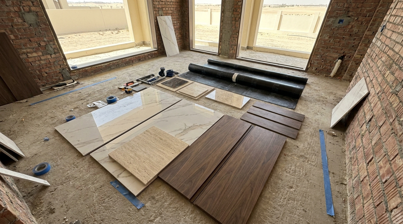 Dubai Hills villa renovation materials prepared for procurement, shop drawings, and site sequencing